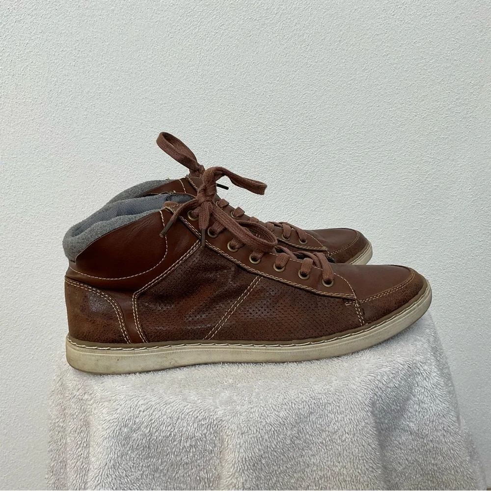 Sonoma Men's Wool Blend Brown Lace Up Ankle Boots Size 10.5 Fall Casual